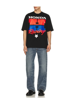 Fox Racing x Honda Midweight Tee in Black. Size M. Also in S, L, XL/1X.