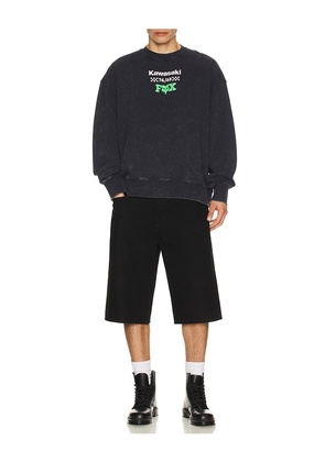 Fox Racing x Kawasaki Heavyweight Fleece Crewneck in Slate. Size M. Also in S, L.
