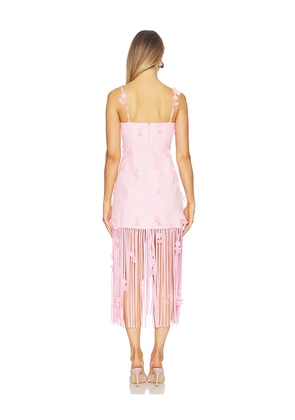 SIMKHAI Juliana Midi Dress in Pink. Size 0. Also in 2, 6, 10.