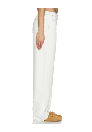 GRLFRND Jordan Low Rise Frayed Waist Boyfriend in Ivory. Size 23. Also in 26, 27, 28, 30, 31, 32.