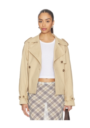 Good American Cropped Trench Jacket in Beige. Size L. Also in M, XXL.