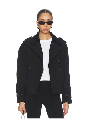 Good American Cropped Trench Jacket in Black. Size L. Also in M.