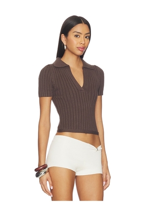 HEARTLOOM Ollie Top in Chocolate. Size L. Also in XS, S, M, XL.
