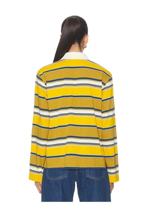 GRLFRND Long Sleeve Polo in Mustard,Tan. Size S. Also in XXS, XS, M, L, XL.