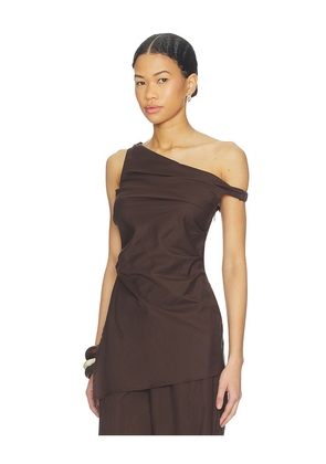 FAITHFULL Cosima Top in Brown. Size L. Also in S, XS, M.