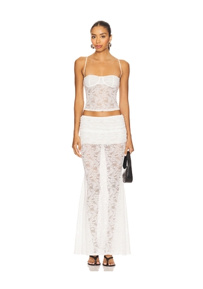 superdown x Yhasmina Ferrara Mimi Maxi Skirt Set in White. Size L. Also in M.