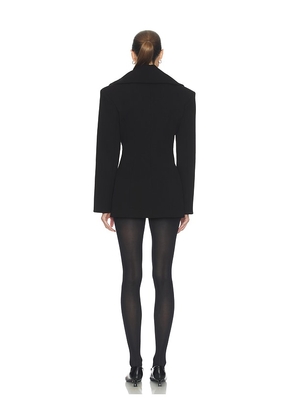Helsa The Rampling Blazer in Thick Crepe in Black. Size L. Also in XXS, XS, S, M, XL.