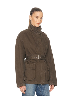 GRLFRND Logan Jacket in Brown. Size M. Also in XXS, XS, S, L, XL.