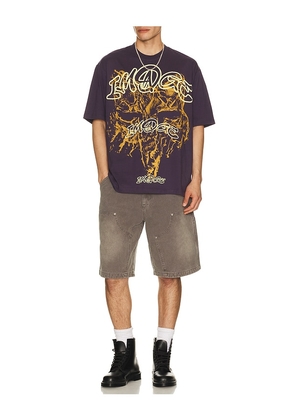 Fox Racing Image Print Midweight Tee in Purple. Size L. Also in S, M, XL/1X.