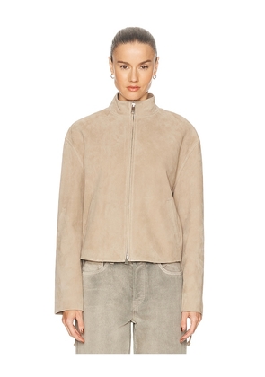 GRLFRND Annika Suede Lace Up Jacket in Beige. Size M. Also in S, XXS, XS, L, XL.