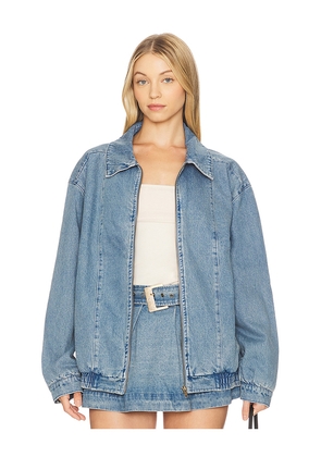 Show Me Your Mumu Carter Bomber Jacket in Blue. Size L. Also in M.