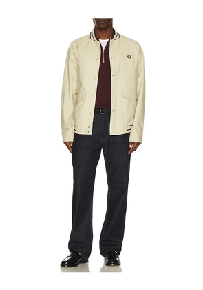Fred Perry Umpire Bomber Jacket in Cream. Size M. Also in S, XL/1X.