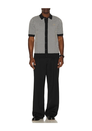 Fred Perry Chequrboard Button Thru Shirt in Black. Size M. Also in S.