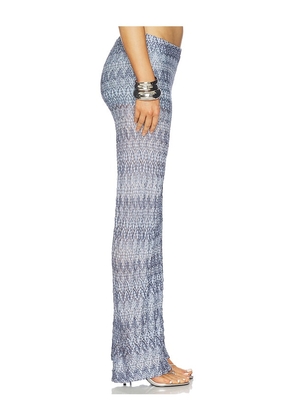 HANNE BLOCH Knit Trousers in Blue. Size M. Also in S, L.