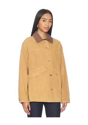 Free People x We The Free Lemon Denim Jacket in Orange. Size M. Also in XS, S, L.