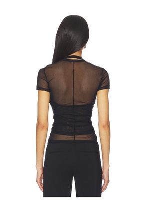Helmut Lang Mesh Layered Top in Black. Size XS. Also in S, M, L.