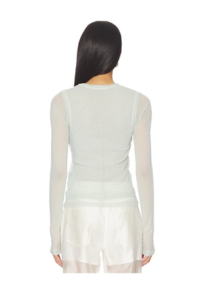Helmut Lang Mesh Layered Long Sleeve Top in Mint. Size XS. Also in S, M, L.