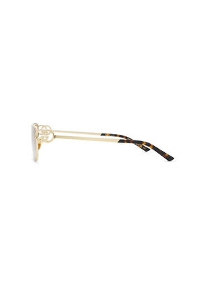 Gucci Rectangular Sunglasses in Metallic Gold.