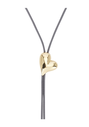 Jenny Bird Art Heart Bolo Tie Necklace in Metallic Gold.