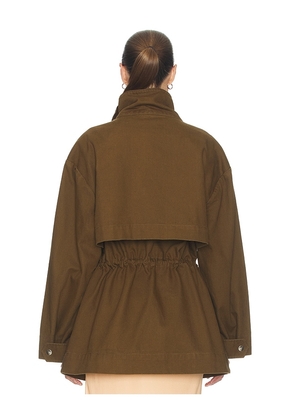 Helsa Garment Washed Utility Jacket in Army. Size L. Also in XXS, XS, S, M, XL.