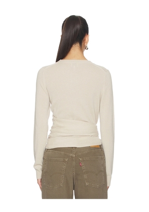 HERSKIND Ballerina Knit Wrap Blouse in Creme. Size XS. Also in S, L.