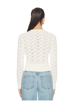 Free People Pretty In Pointelle Cardi in Ivory. Size L. Also in XS, M, XL.