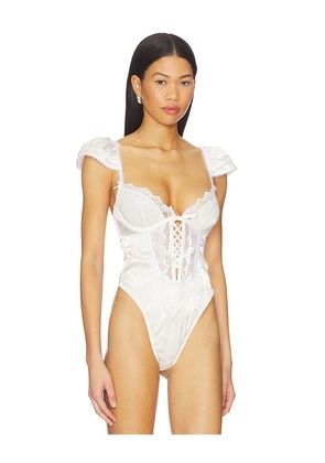 For Love & Lemons Rita Rose Bodysuit in White. Size XS. Also in S, M, L, XL.