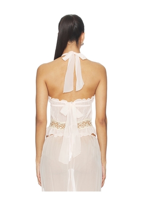 For Love & Lemons Gilded Lace Bustier in Beige. Size XS. Also in S, M, L, XL.