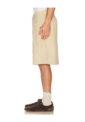 ISA BOULDER Gridmarch Short in Cream. Size S. Also in M, L, XL/1X.