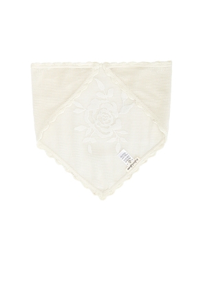 For Love & Lemons Rose Crochet Headscarf in Cream.