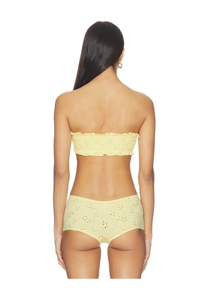 Free People x REVOLVE Full Bloom Bandeau in Lemon. Size L. Also in M, S, XL, XS.