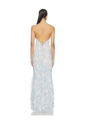 For Love & Lemons x REVOLVE Elea Maxi Dress in Blue. Size L. Also in M, XL.
