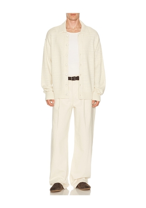 Helmut Lang Slub Wool Shirt in Cream. Size M. Also in S, L, XL/1X.