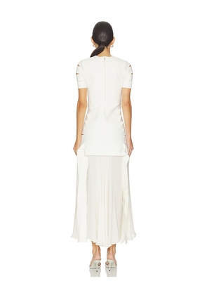 SIMKHAI Laken Knit Maxi Dress in Ivory. Size L. Also in M, S, XS.