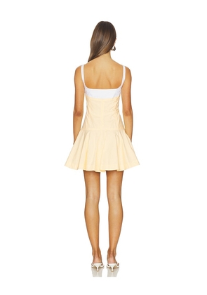 SIMKHAI Tyler Bustier Mini Dress in Lemon. Size 0. Also in 2, 4, 6, 8, 10.