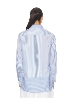 HOMMEgirls Patchwork Shirt in Blue. Size L. Also in S, M.