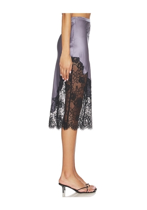 fleur du mal Juliet Lace And Silk Skirt in Lavender. Size L. Also in XS, M.