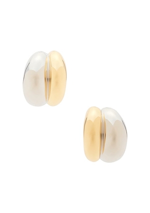 Jennifer Fisher Chaves Huggie Earrings in Metallic Gold,Metallic Silver.