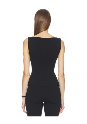 Good American Soft Stretch Ponte Straight Neck Top in Black. Size 1X. Also in L, 2X.