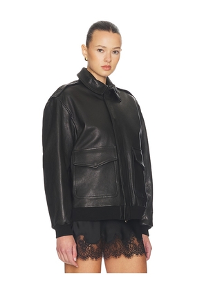 HOMMEgirls Leather Bomber in Chocolate. Size XS. Also in L, M.