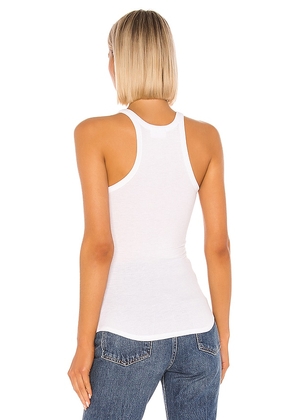 LNA Ribbed Skinny Racer Tank in White. Size M. Also in XS, S, L, XL.