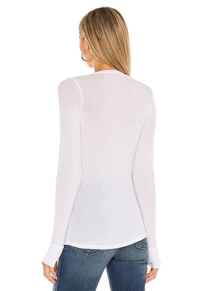 Michael Lauren Vance Long Sleeve Henley in White. Size M. Also in S, XL, XS.