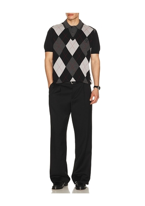 Fred Perry x Kris Van Assche Argyle Knitted Shirt in Black. Size L. Also in M.