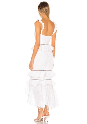NBD Haze Midi Dress in White. Size M. Also in L, S, XL, XS, XXS.