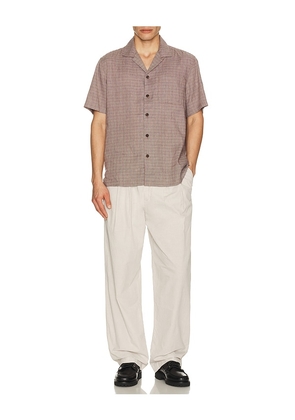 Faherty Short Sleeve Breeze Camp Shirt in Burgundy. Size L. Also in S, M, XL/1X.