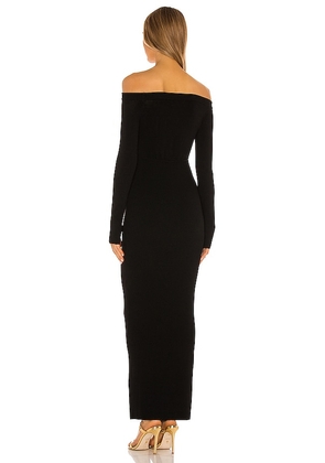 Michael Costello x REVOLVE Off Shoulder Bodycon Maxi Dress in Black. Size S. Also in XXS, XS, M.