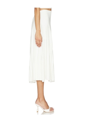 SIMKHAI Margoux Knit Midi Skirt in Ivory. Size L. Also in XS.