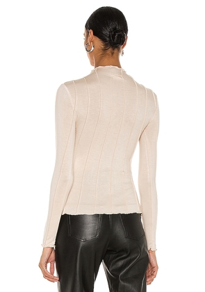 Lovers and Friends Seamed Long Sleeve Top in Beige. Size L. Also in M, S, XL, XS.