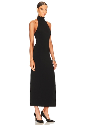 Norma Kamali x REVOLVE Halter Turtleneck Side Slit Gown in Black. Size M. Also in L, XL.