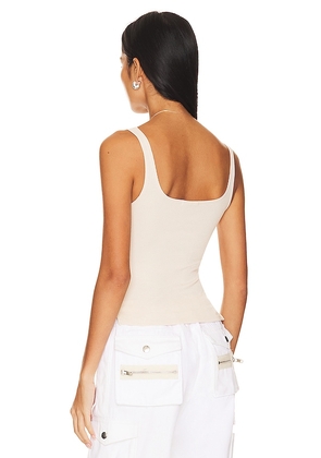 LNA Scoop Ribbed Tank in Ivory. Size M. Also in L, XL, XS.